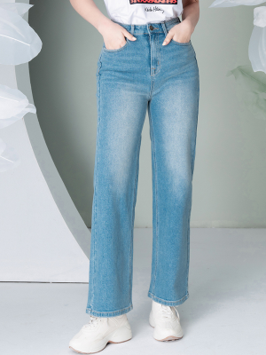 Alternative view of Quần Jeans Dáng Suông Màu Xanh Nhạt 3