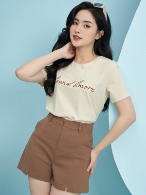 Alternative view of Quần Short Nữ Thời Trang - Xẻ Gấu Trắng