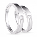 Nhẫn cặp bạc đính đá PNJSilver 00087-00088 Nhẫn cặp bạc đính đá PNJSilver 00087-00088