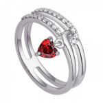 Nhẫn bạc đính đá màu đỏ PNJSilver Fantasia ZTXMK000086 Nhẫn bạc đính đá màu đỏ PNJSilver Fantasia ZTXMK000086