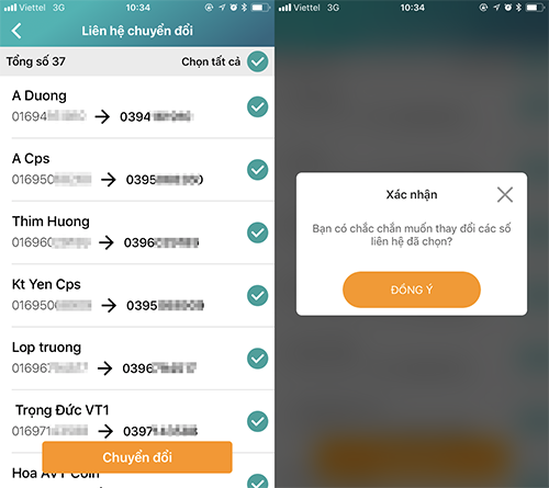 Đổi danh bạ 11 số sang 10 số cho máy Android, iPhone