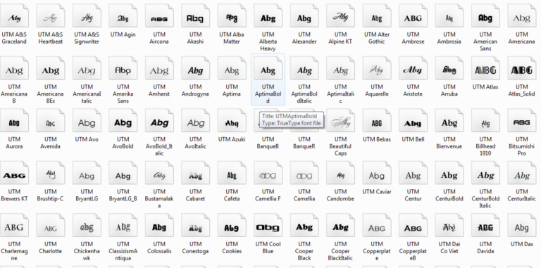 Font UTM – Tải UTM Font: Bộ 1500 phông chữ UTM Việt hóa