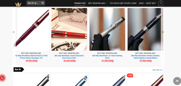 Share code website bán bút-WordPress