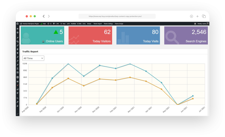 Share plugin Visitor Traffic Real Time Statistics Pro – WordPress