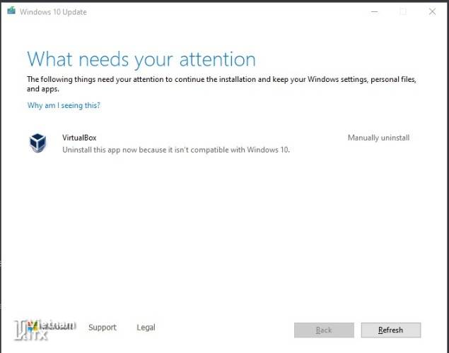 Lỗi cần gỡ Virtualbox khi update lên win 11