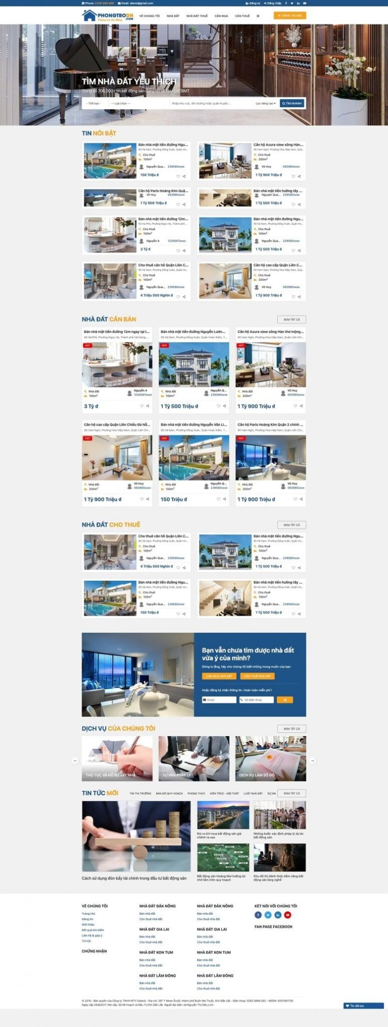 Code website bất động sản dành cho môi giới, sàn giao dịch giống batdongsan.com.vn