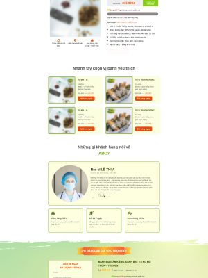 Giao diện website bánh giảm cân (Landing page) - Wordpress - GDBH003