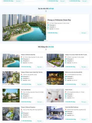 Giao diện web bất động sản có nhiều dự án bằng Wordpress - BDS0012