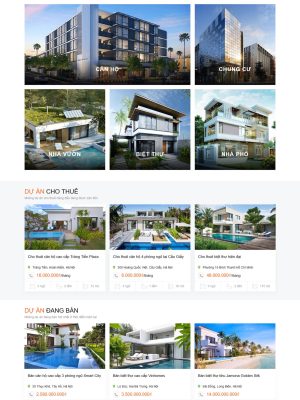 Theme website bất động sản có nhiều dự án bằng Wordpress - BDS0016
