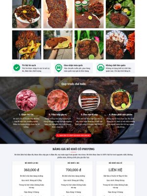 Giao diện website bán thịt bò khô, trâu khô - Wordpress - GDBH007