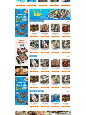 Giao diện website bán hải sản -Theme Wordpress - GDBH0017