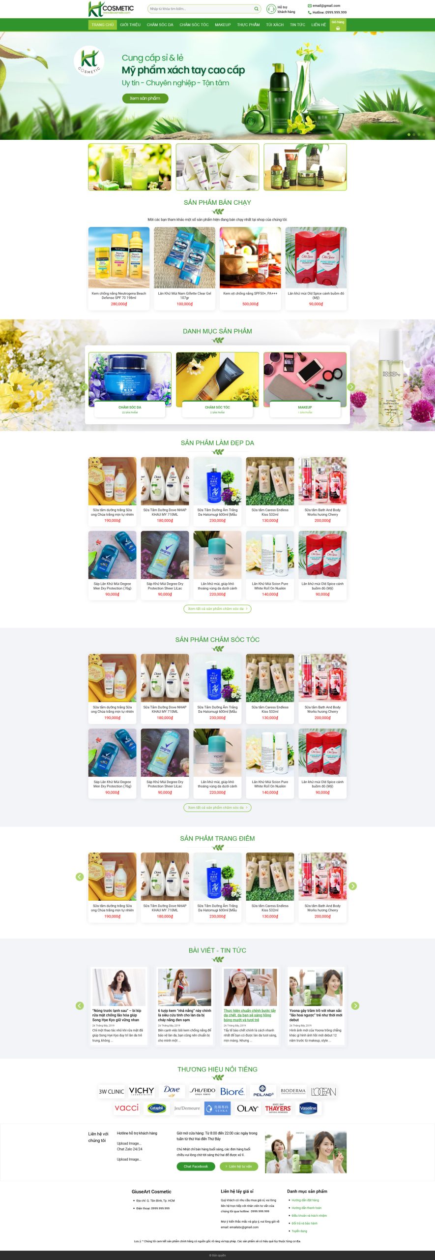 Themes website bán mỹ phẩm chuẩn SEO -  Mã nguồn Wordpress - GDMP0010