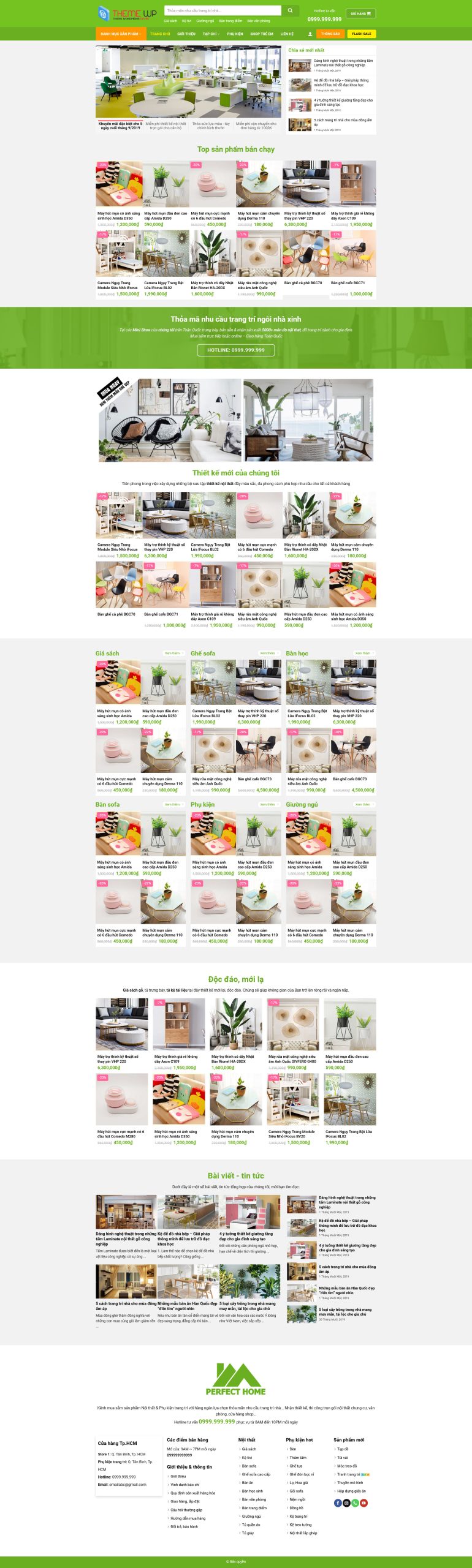 Giao diện website Siêu thị nội thất -  Mã nguồn Wordpress - GDNT0014