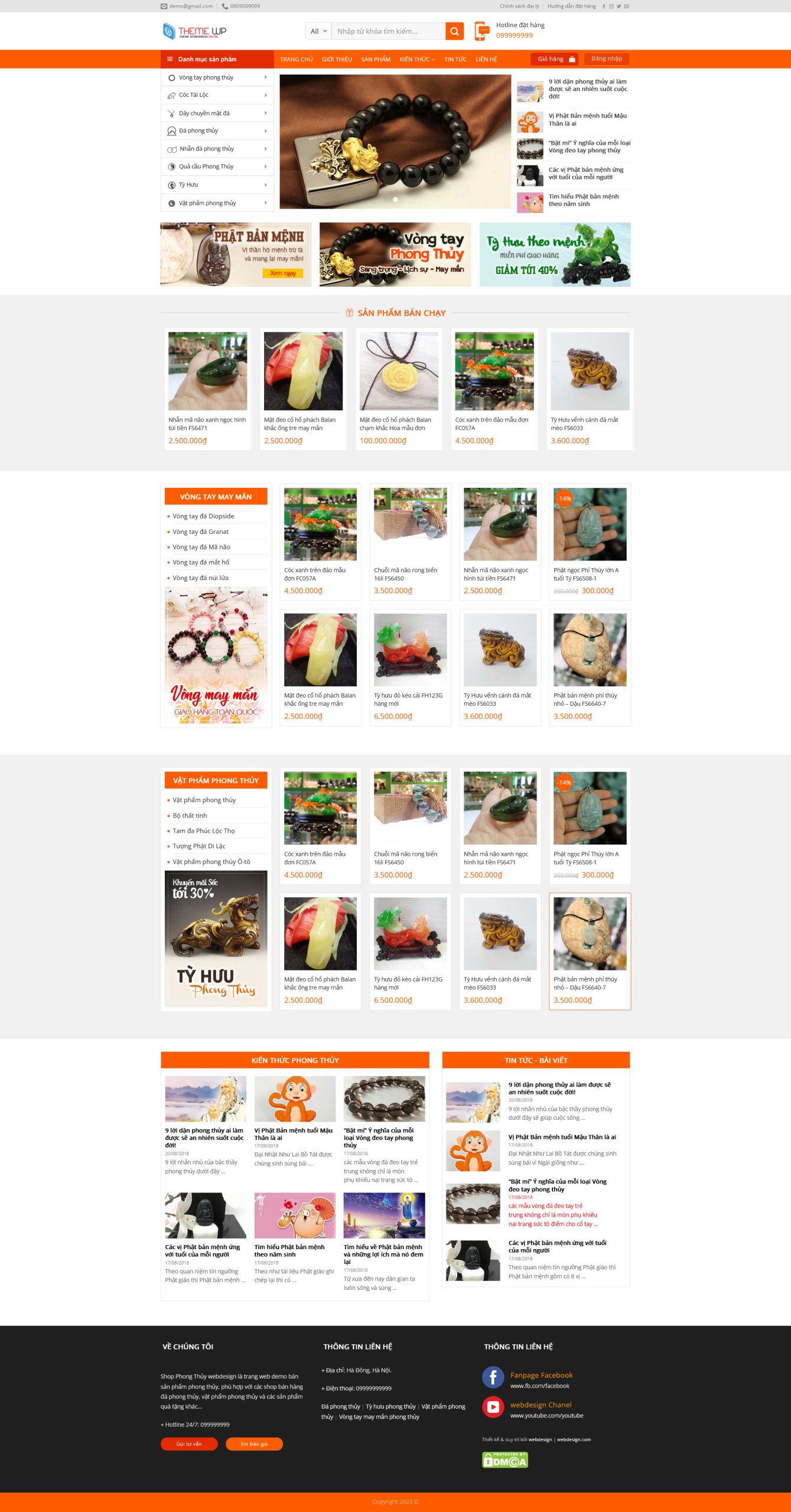 Mã nguồn website Shop phong thủy Wordpress - GDNT0034