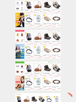 Giao diện website bán thời trang nam nữ, giày dép - Web bán hàng TMDT - GDTT0002
