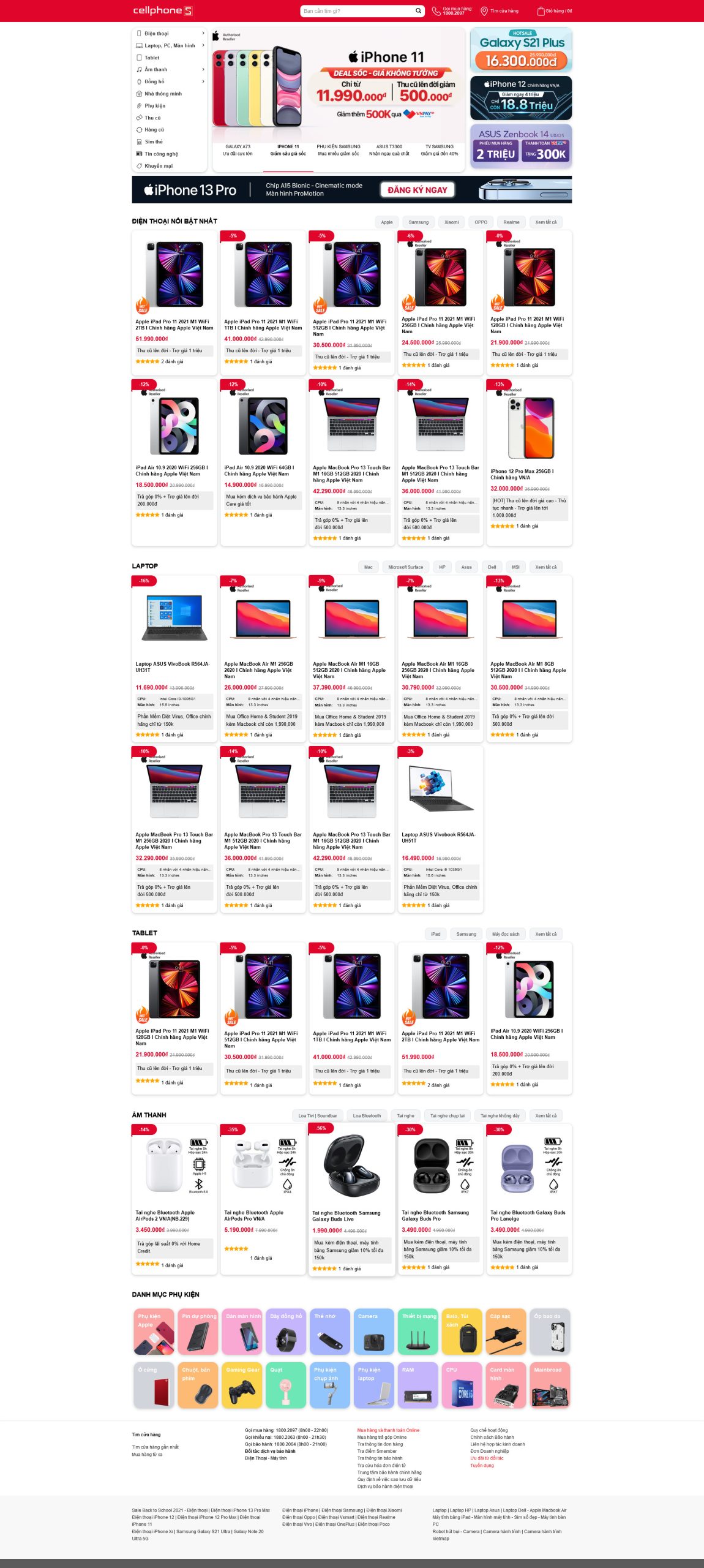 Giao diện website bán hàng giống Cellphones  -Theme Wordpress - GDDM007