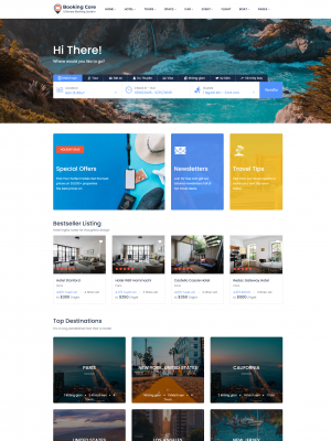 [Booking core Laravel] Giao diện website đặt tour, khách sạn đầy đủ tính năng