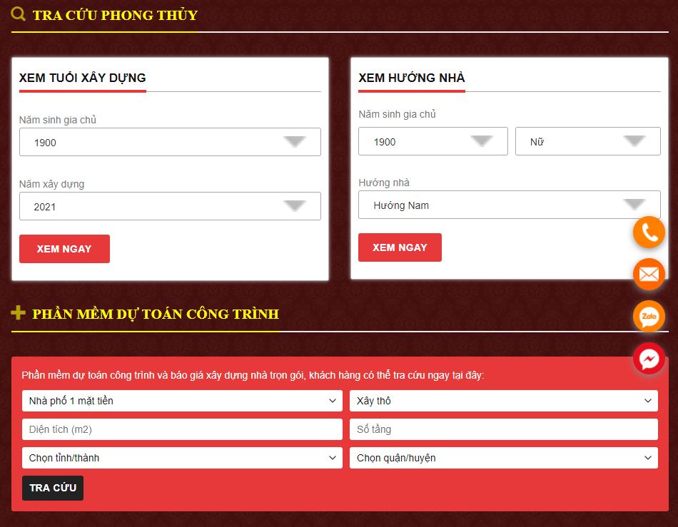 Share full code Plugin Phong thủy Gồm: Thước lỗ ban, Xem tuổi, xem hướng xây nhà , dự toán chi phí