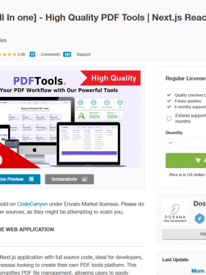 PDF Tools [All In one] - High Quality PDF Tools | Next.js React Web Application - Full Code