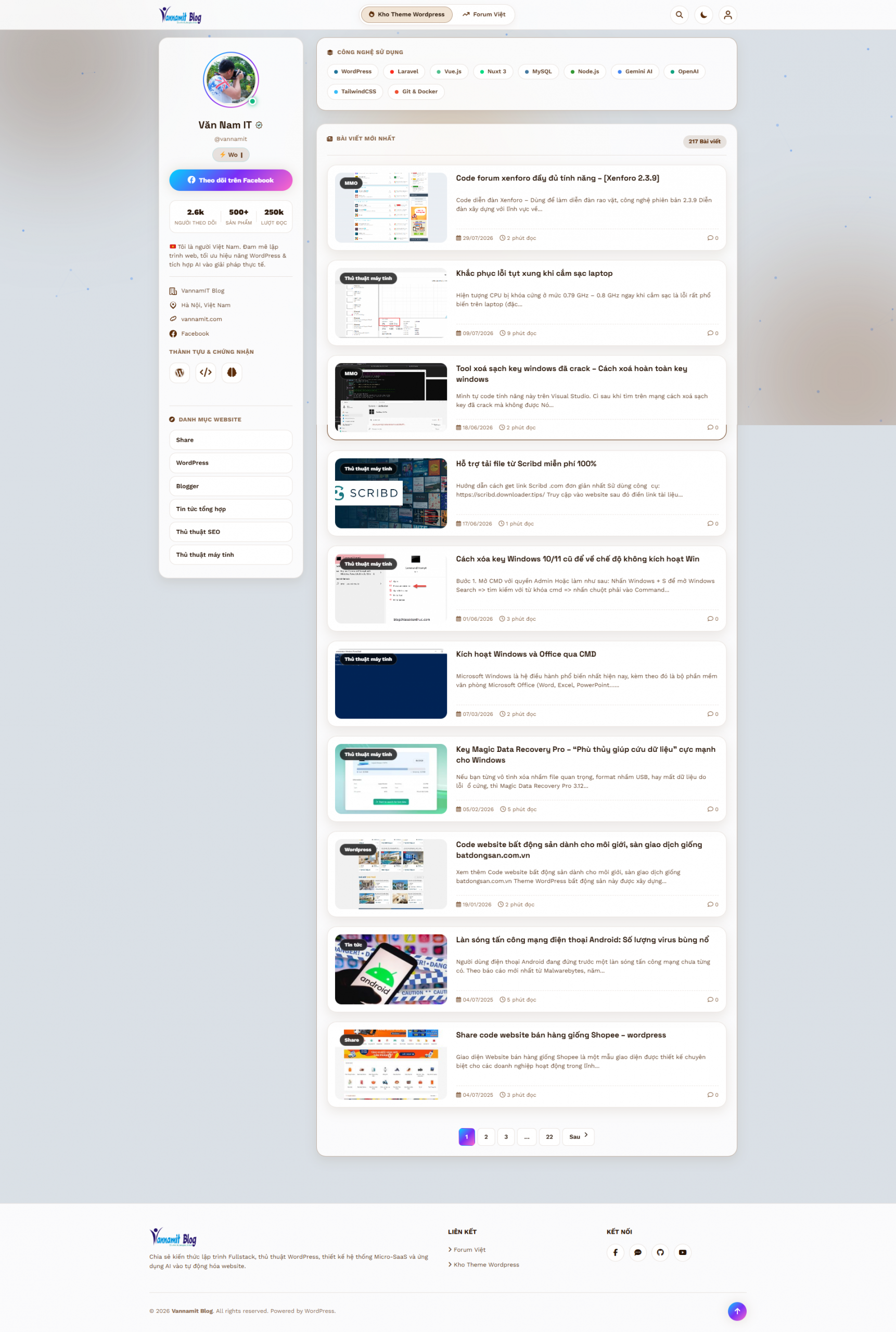 Code Blog thủ thuật công nghệ bằng wordpress, Load nhanh chỉ 1s, chuẩn SEO